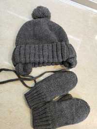 Комплект шапка и ръкавици, 24-36м