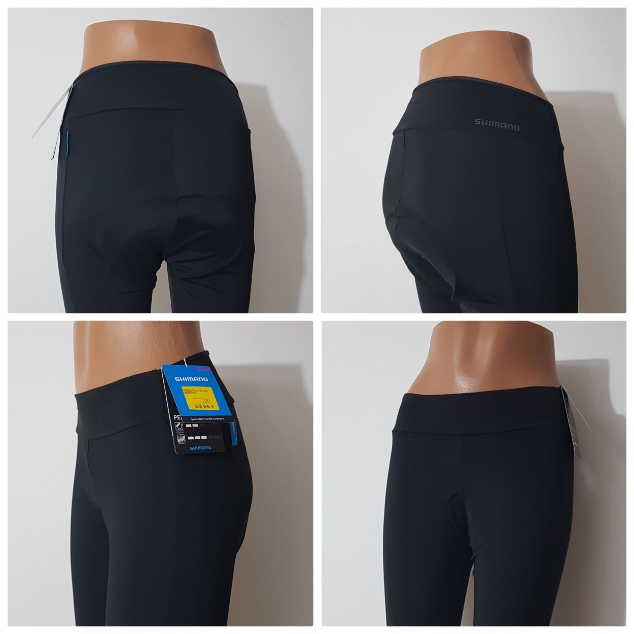 SHIMANO Pantaloni damă  3/4 negri Noi, ciclism, bike, mărimea L