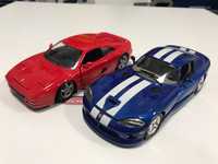 Метални колекционерски колички DODGE VIPER & FERRARI F355 1:24