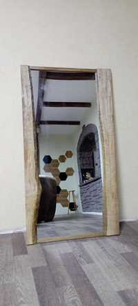 Зеркало  и Кофейный столик в стиле Лофт из ореха