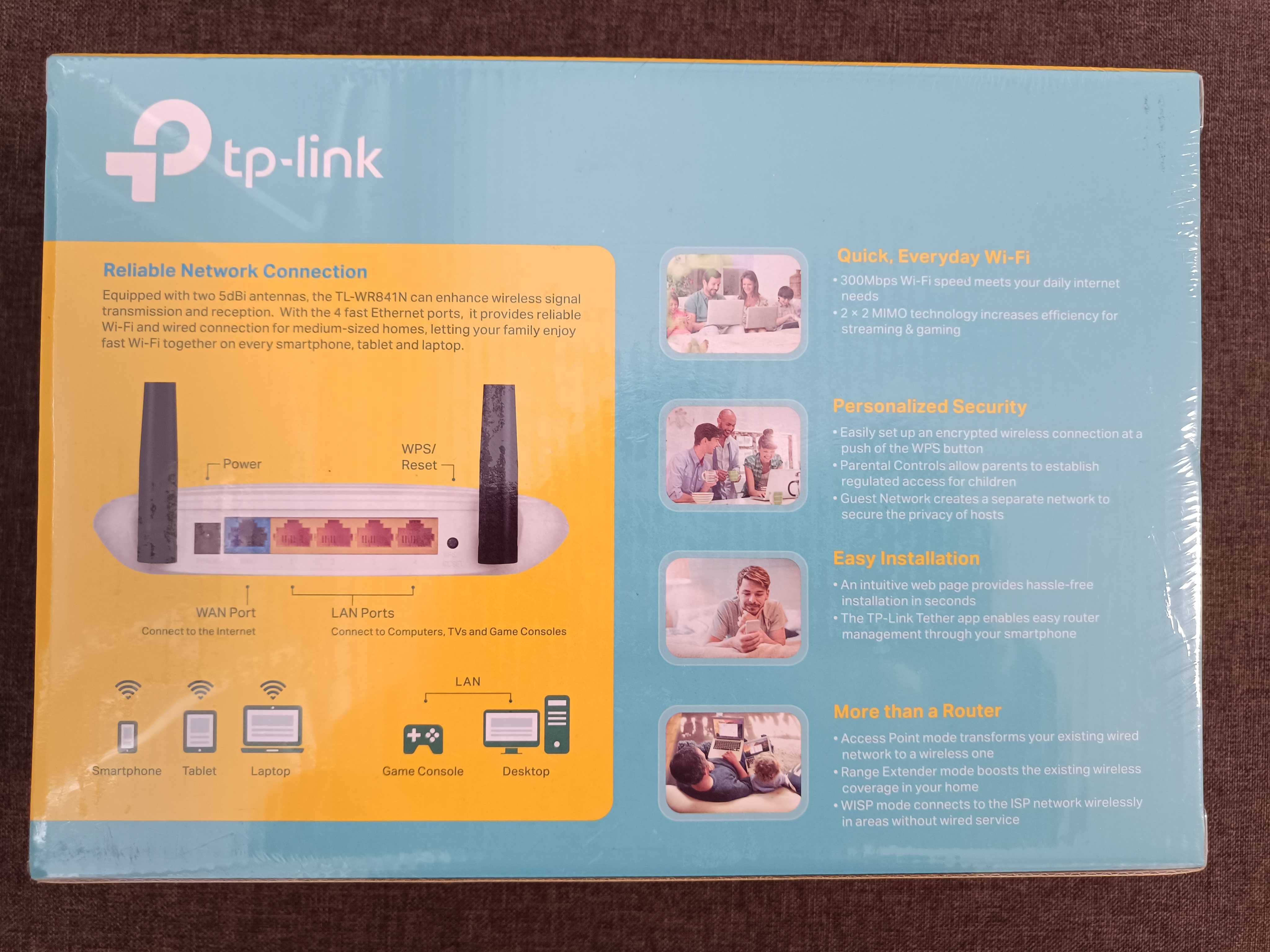 НЕРАЗОПАКОВАН!!! Безжичен рутер TP-Link TL-WR841N 300 Mbps