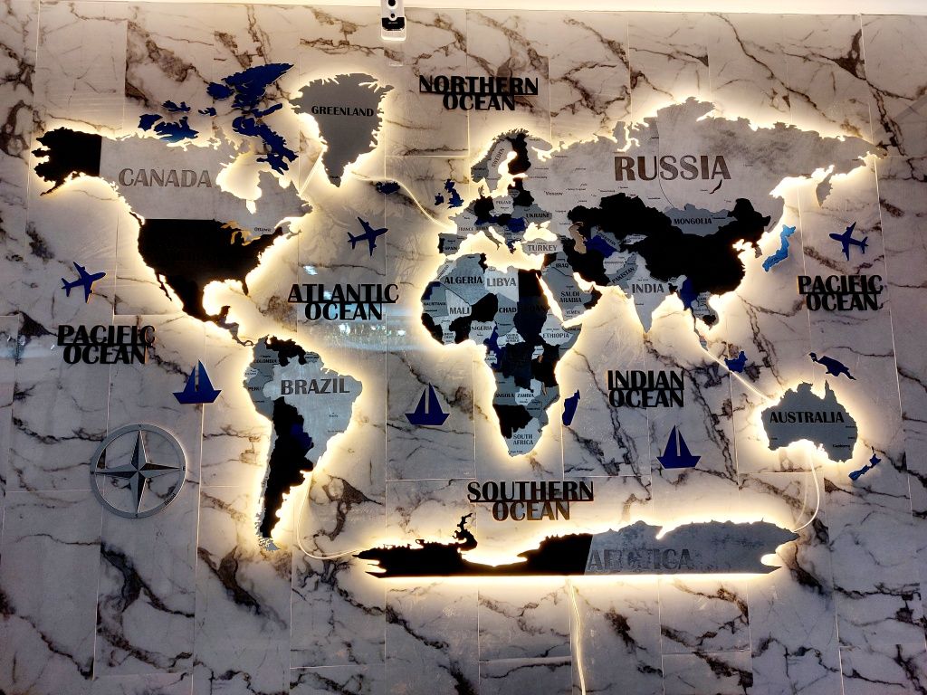 3D карта мира с подсветкой