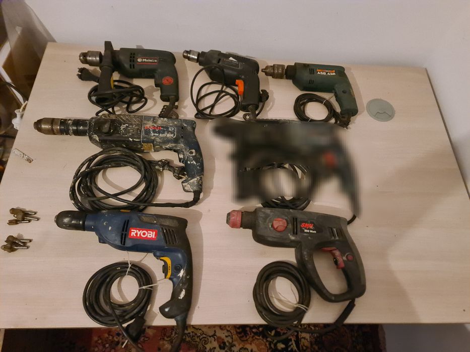 Unelte electrice cu fir: soricel, Șlefuitor, bormasina