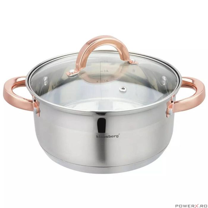Set de 4 piese, oala pentru fiert cu abur, inox, diametru 20 cm,