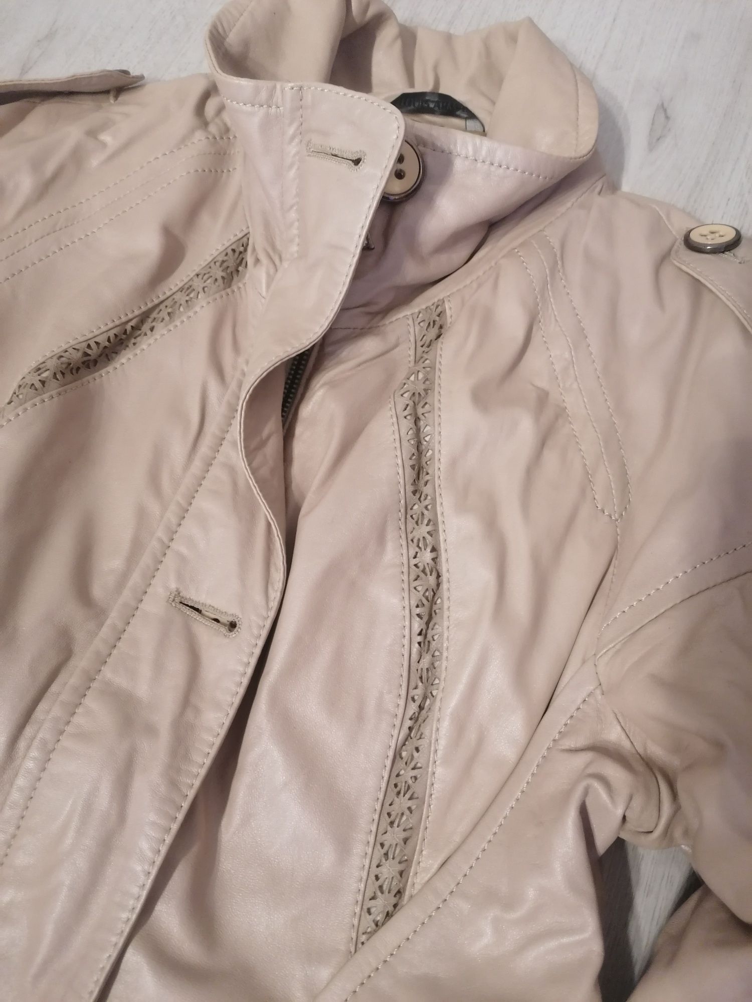 Geaca / palton dama din piele fina, mar 42 slim, noua, eleganta, model