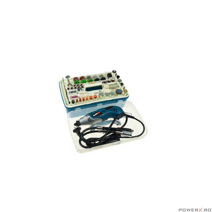 Mini polizor, biax, 170 W, cu accsorii 170 piese Black