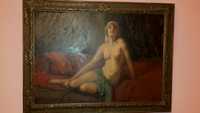 Tablou de exceptie,nud semnat de pictor roman anii '30-'50