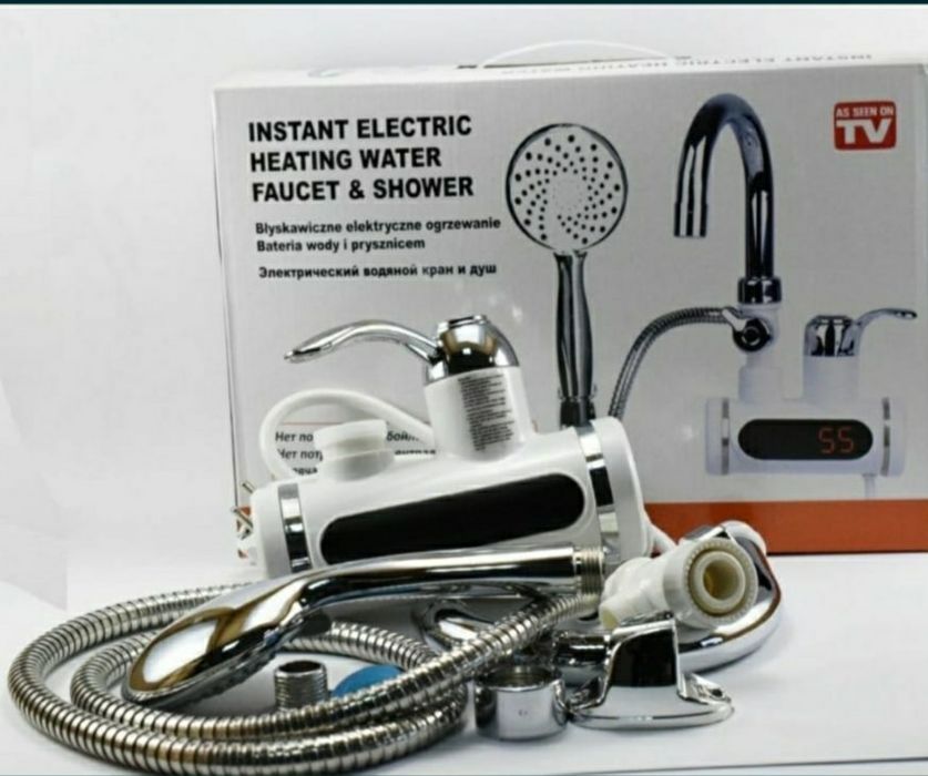 Robinet electric încălzitor cu dus instant afisaj LED blat/perete