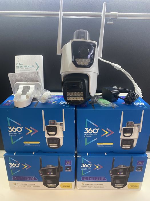 Безжична външна охранителна камера ANSHICAT 6MP Dual Lens WiFi PTZ