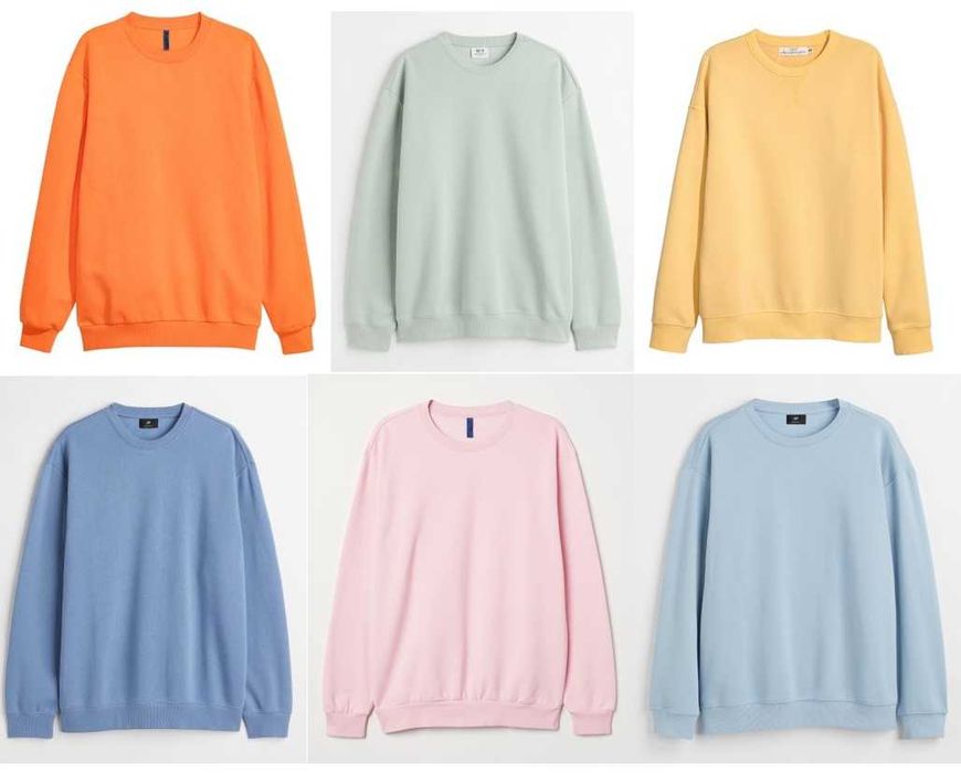 H&M 7 bluze unisex mar. M, 60% bumbac, div. culori, noi, cu eticheta