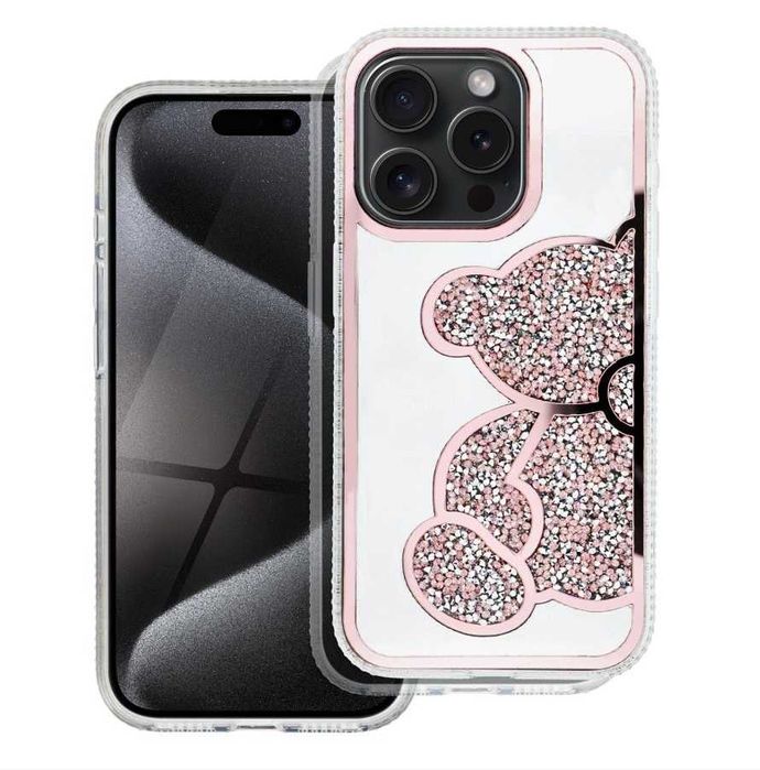 Husa iPhone 16 , 16 Pro , 16 Pro Max - Pink TEDDY BEAR