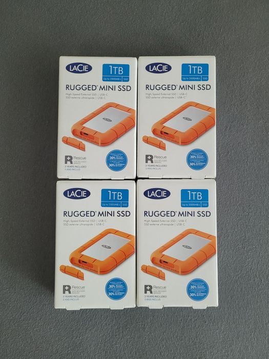 Ssd extern portabil Lacie Rugged Mini 1TB usb C 2000MB/s nou, sigilat