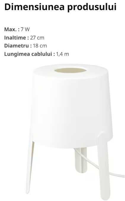 Lampa de masa, alba