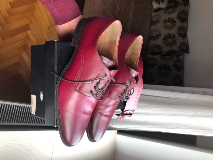 Pantofi eleganti barbati marimea 44 din PIELE + curea asortata BONUS