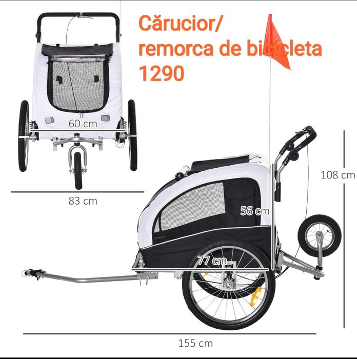 Cărucioare 2 in 1,  pentru animale de companie