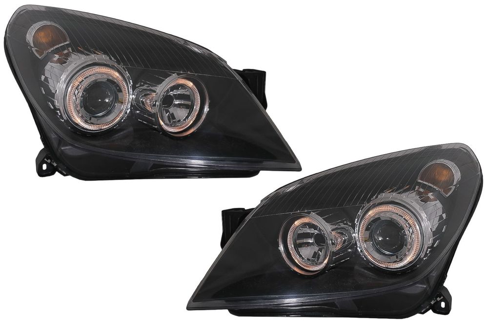 Faruri compatibil cu Opel Astra H (03.2004-2009) Angel Eyes Negru