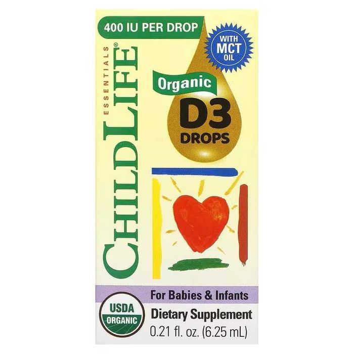 ChildLife Organic Gripe Water D3 Drops, органический витамин D3