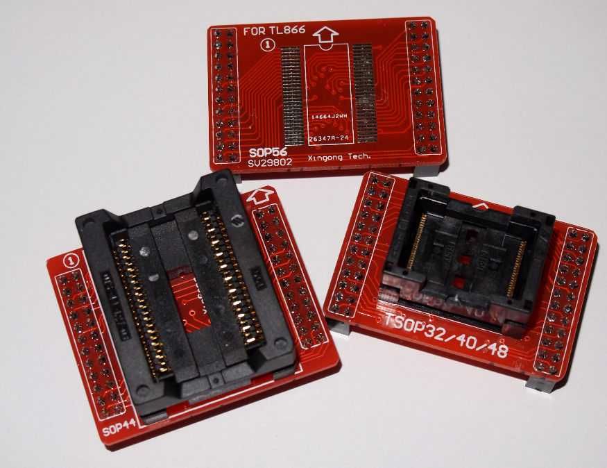 Set 9 adaptoare TSOP32/40/48/SOP56 flash/NAND pentru programator TL866