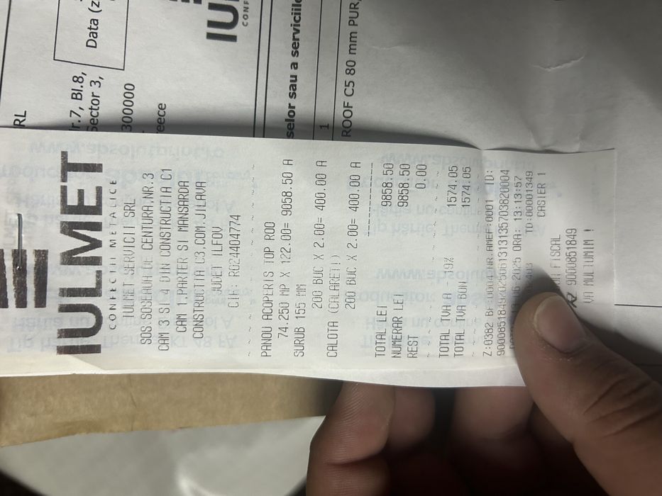 Panou Sandwich acoperis 6,75m lungime pe 1 latime, 80mm grosime