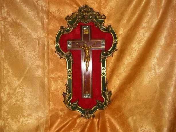 Crucifix in rama bronz dore, Sec 19-20, Baroc Victorian, unicat
