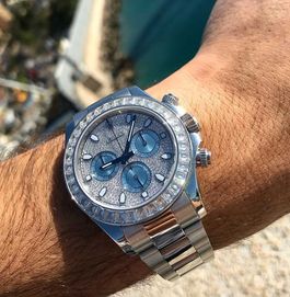 Часовници Rolex Daytona пълен диамант / сребро