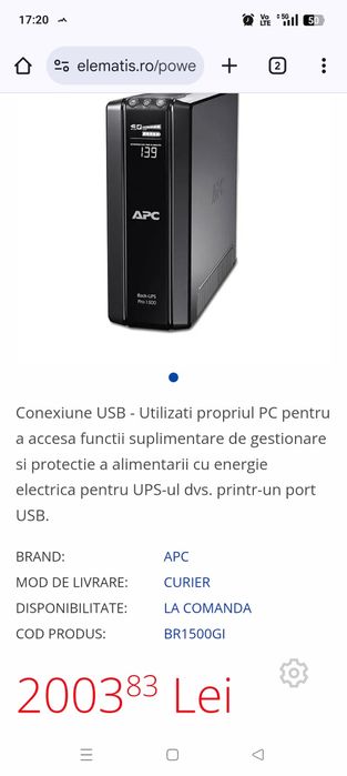 Vând ups marca APC