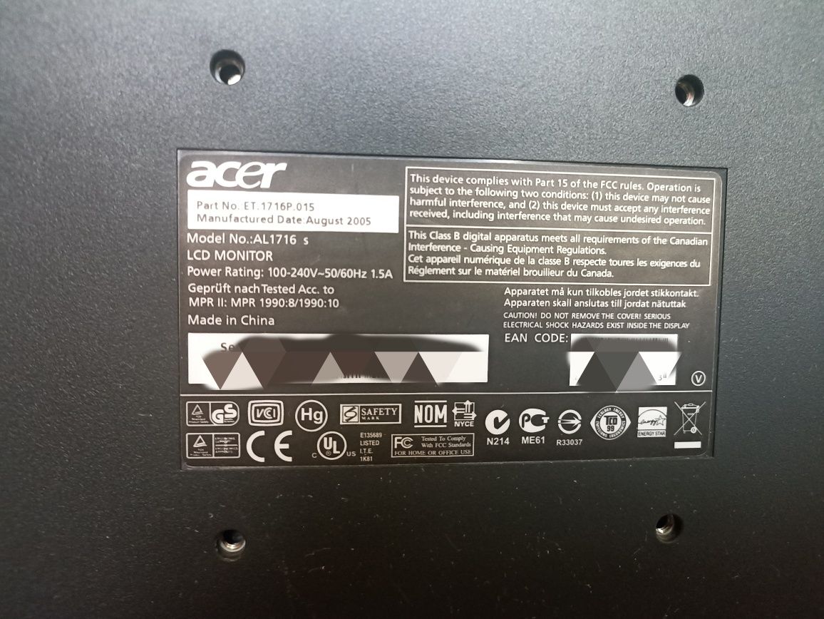 Монитор Acer 60гц