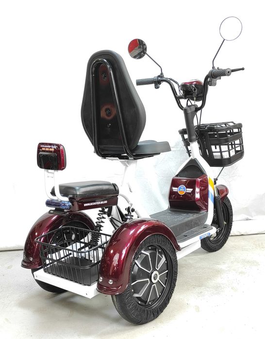 Електрическа триколка EcoWay М31 вишнево червен цвят 500W