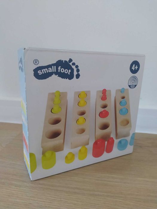 Монтесори дървена игра Small Foot - Цветни цилиндри