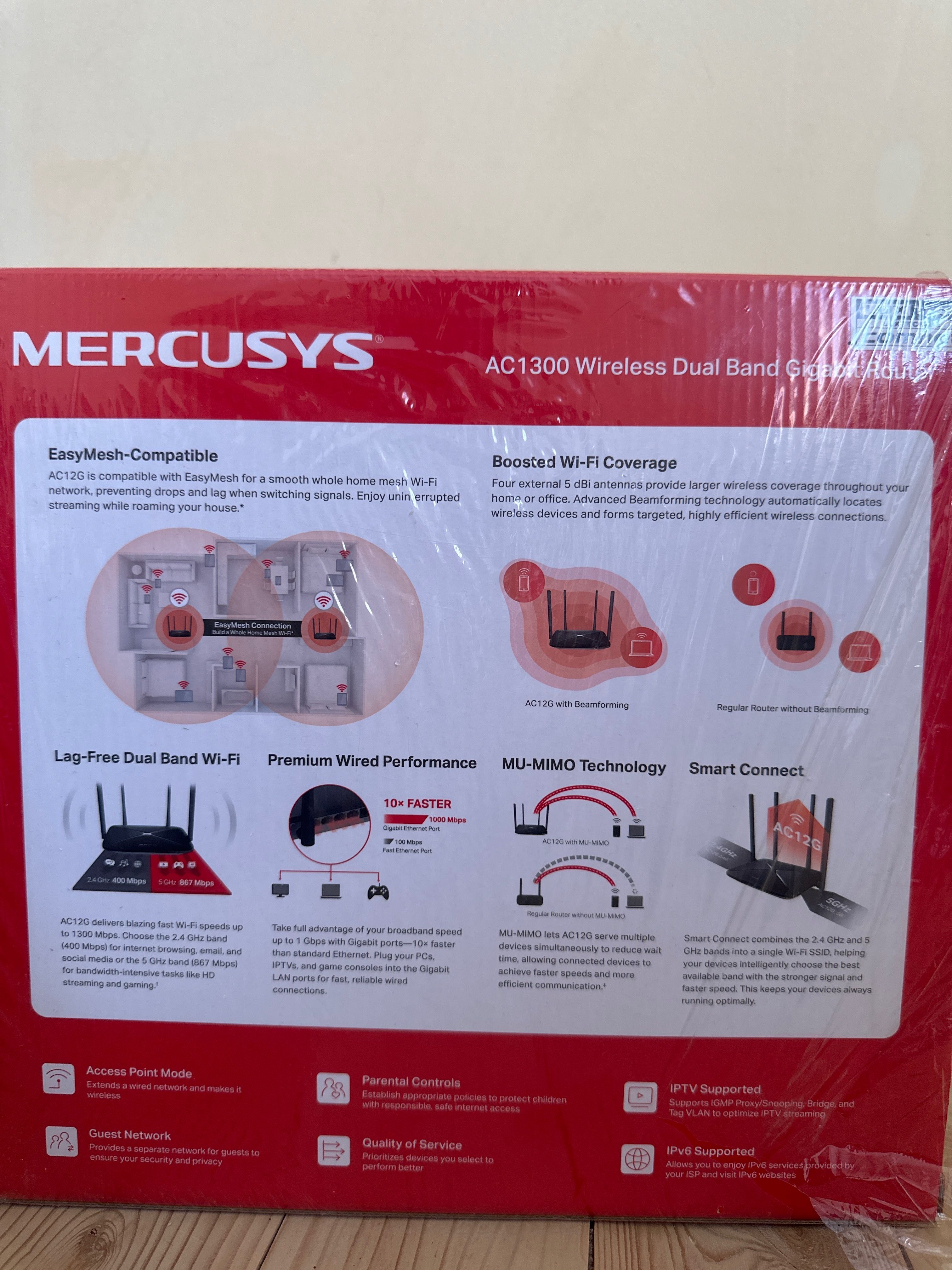 Двухдиопазонный роутер mercusys AC12G AC1300