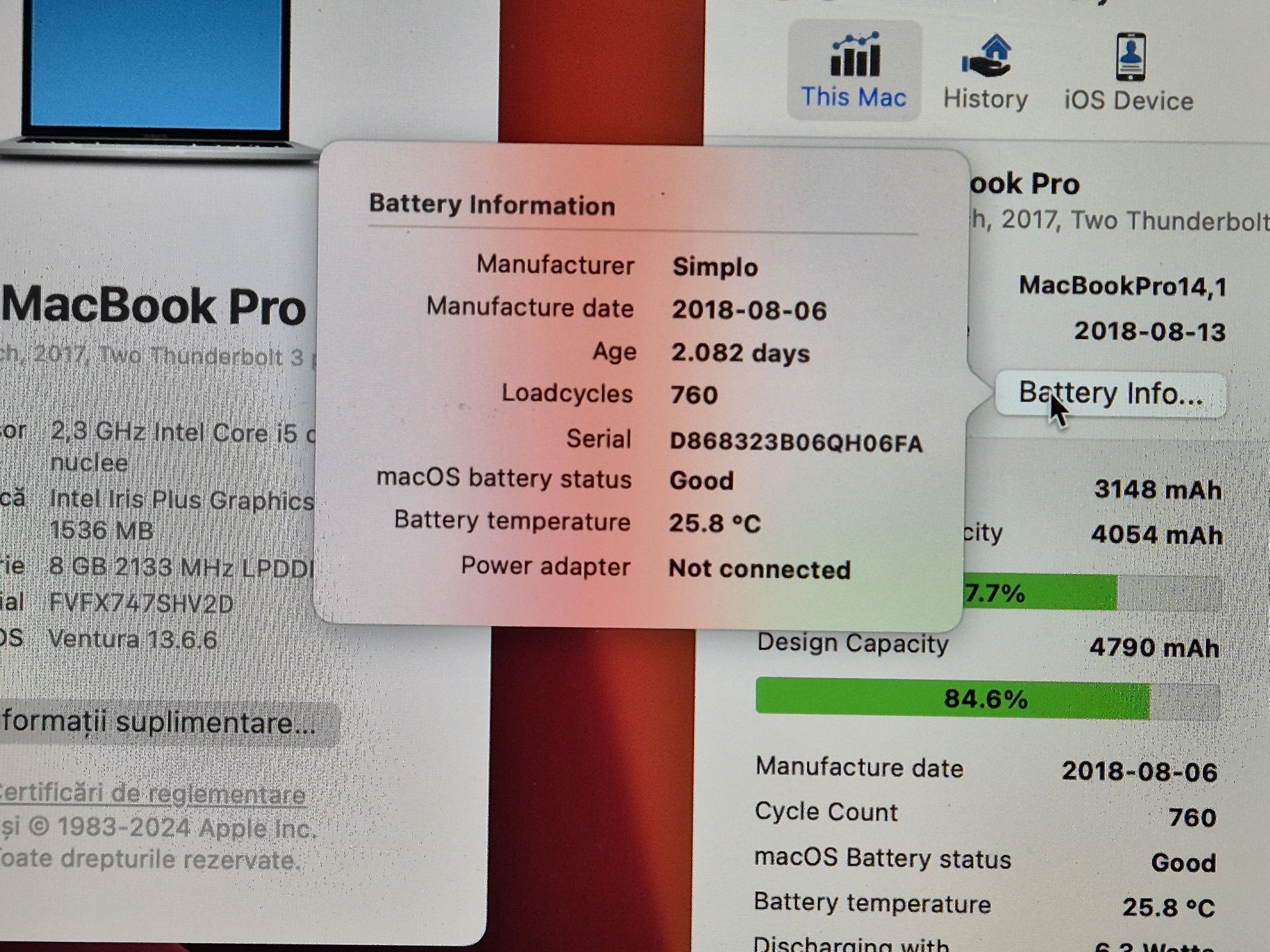 vand laptop MacBook Pro A1708 2017..i5..8 gb..Ssd 256.