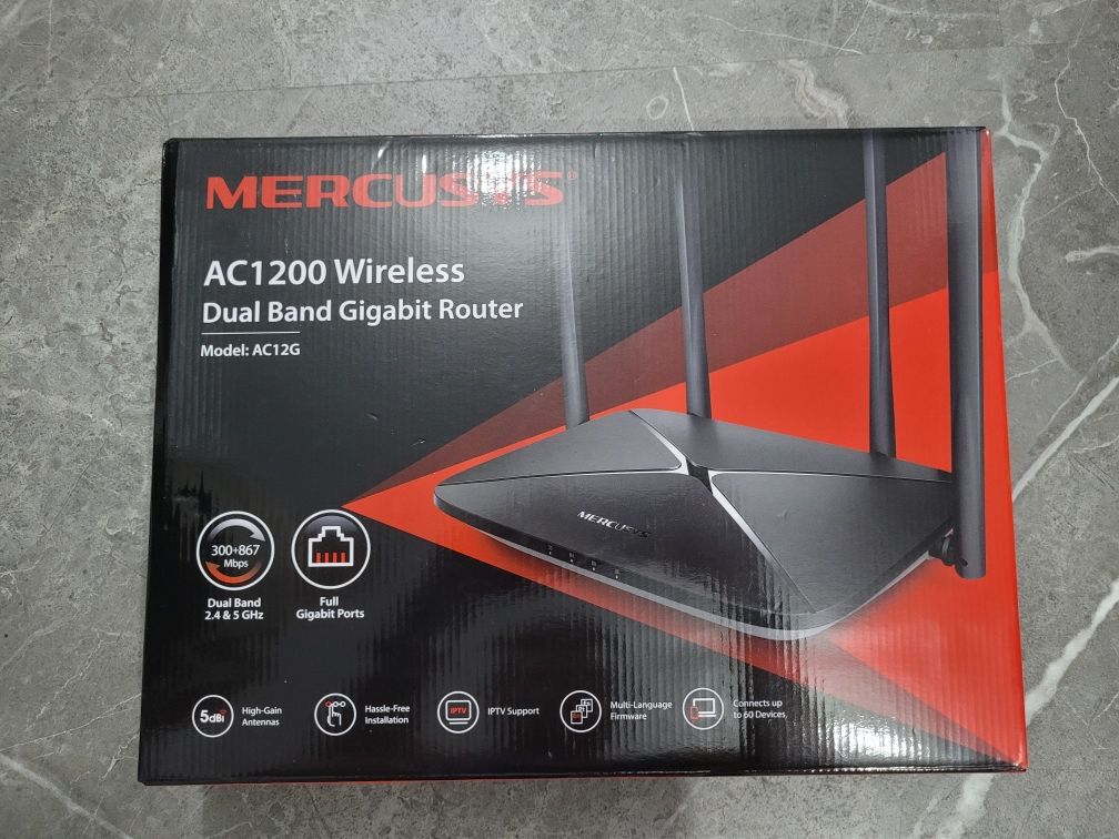 Vând Router wireless MERCUSYS AC12G, AC1200, Gigabit, Dual-Band, Negru