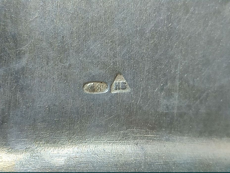 Серебряная табакерка 84 проба