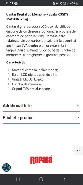 Cantar digital Rapala