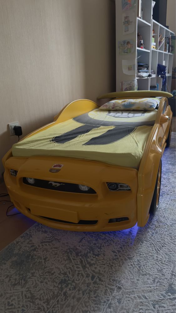 Детская кровать машина Мустанг 3D