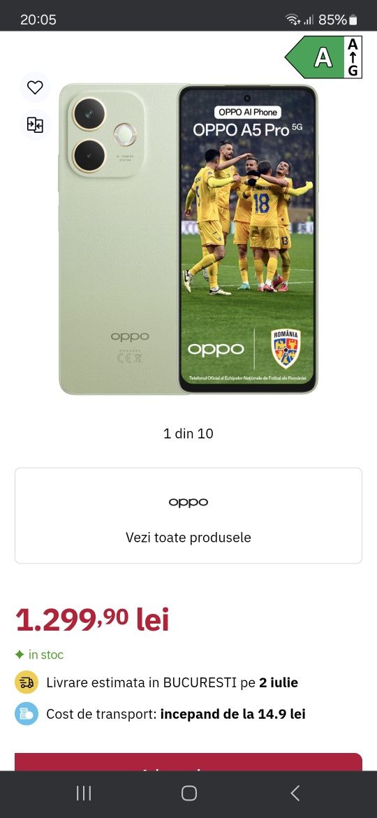 Vând telefon, oppo A5,Pro 5G,telefonul este nou ,ne folosit,stare noua
