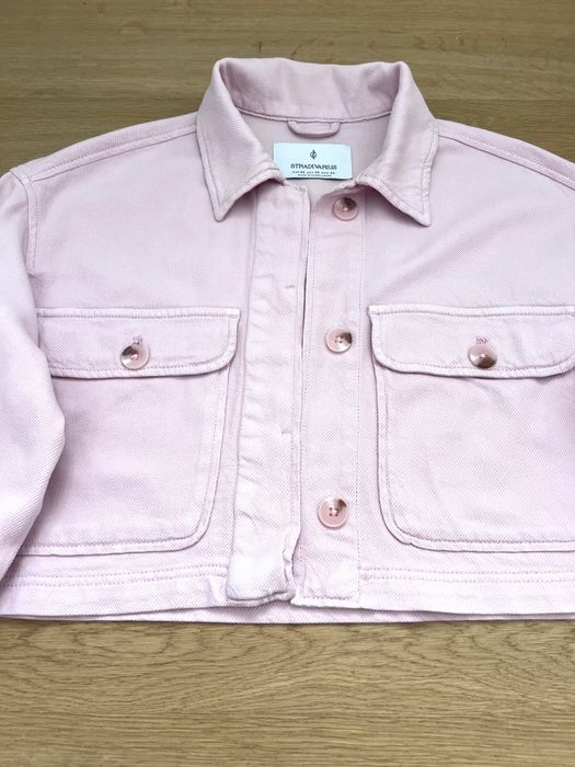 Jachetă denim roz, Stradivarius, XS/34-36