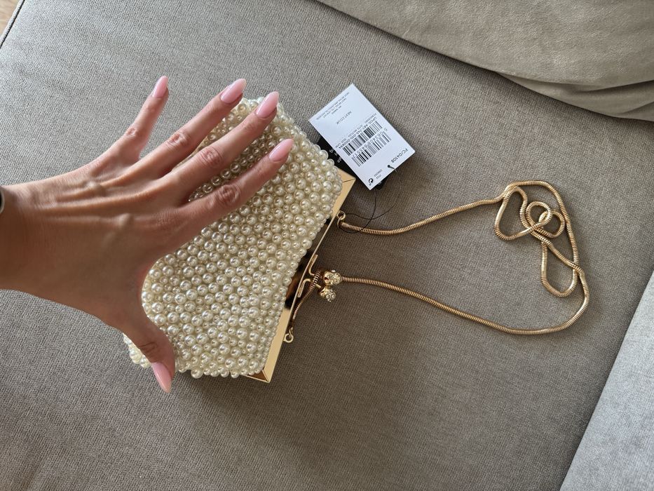 Чисто нова клъч чанта с перли NEXT