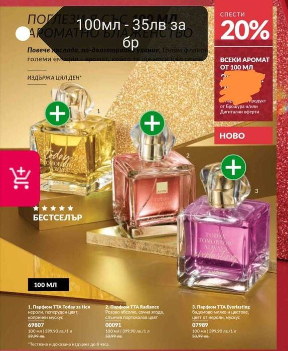 Дамски парфюми по 100мл на AVON
