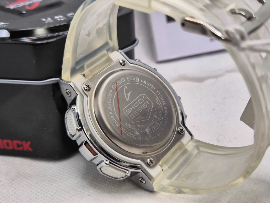 Ceas SPORT Casio g shock gm110 metal , silver jelly,NOU,Garantie 2 ani