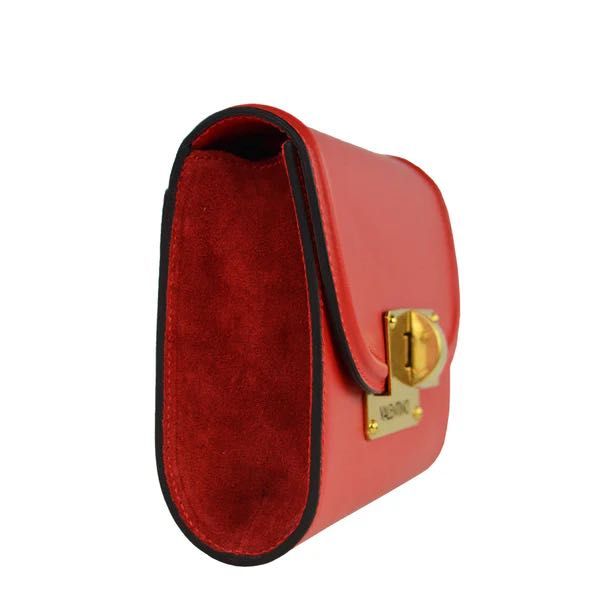 Valentino by Mario Valentino мини чанта-100 % естествена червена кожа