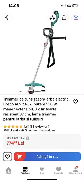 Trimer de tuns iarba electric