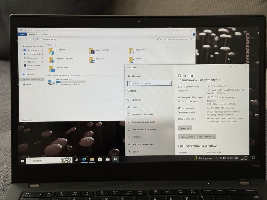 14’FHD IPS/i7-1185G7/16GB DDR4/Thinkpad T14s/256GB/