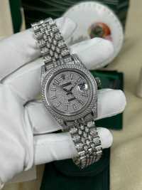 Rolex  Datejust II 41mm 116300  White Pave Diamond Dial Fully Iced Out