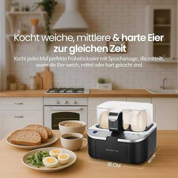 EMERIO Говореща машина за яйца Sieger EB-123177.1 три нива на готвене