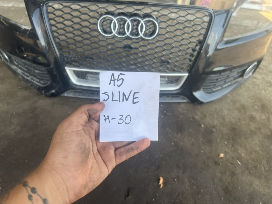 Предна S-line Броня Audi A5 8T черна оборувана с различна решетка н 30