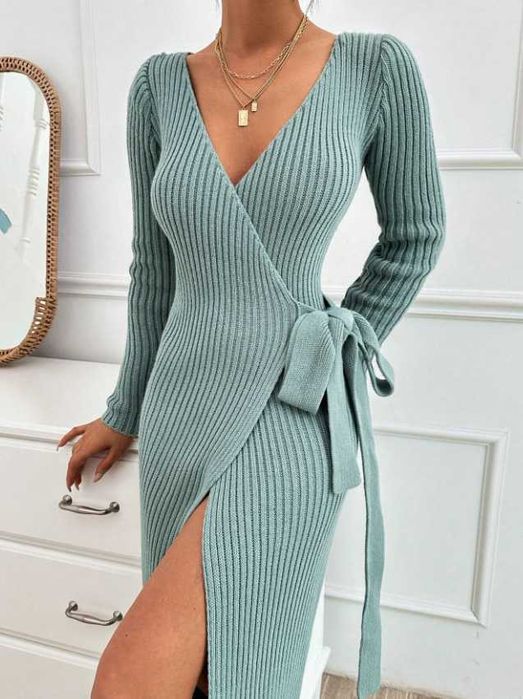 Pulover Dama Lung Cu Cordon