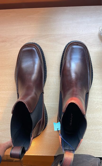 Мъжки кожени боти обувки Gant