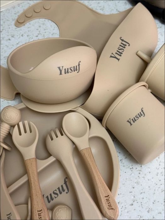 Детская силиконовая посуда/ Силиконовый набор посуды для детей