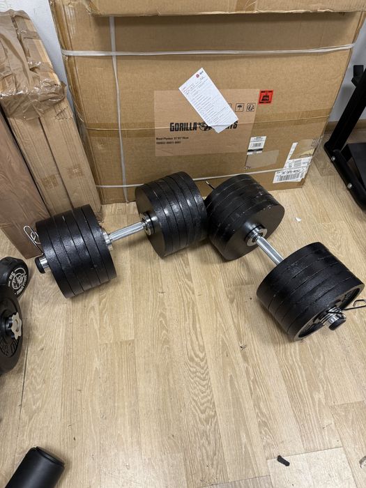 Gantere reglabile Olimpice Profesionale noi cu rulmenti 65 kg+65Kg=130